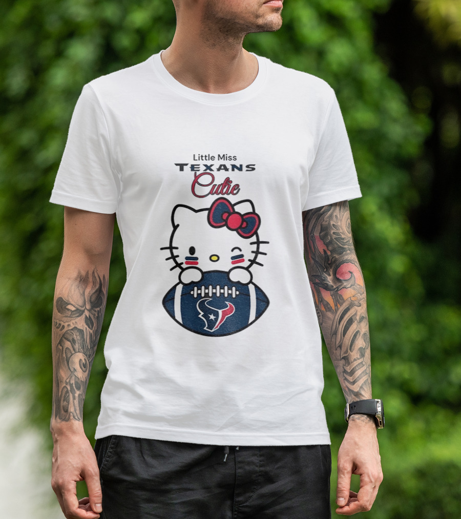 Little Miss Texans Cutie Hello Kitty Football T-Shirt