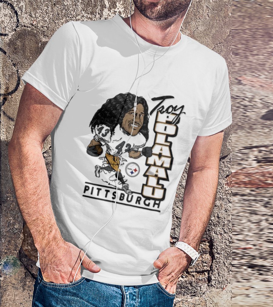 Troy Polamalu Pittsburgh Steelers 43 Caricature T-Shirt