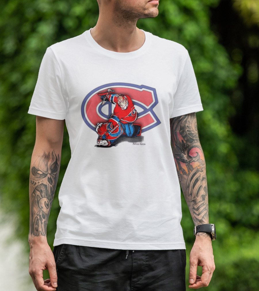 Montreal Canadiens Mathieu Garon NHL Hockey Goalie Player Image T-Shirt