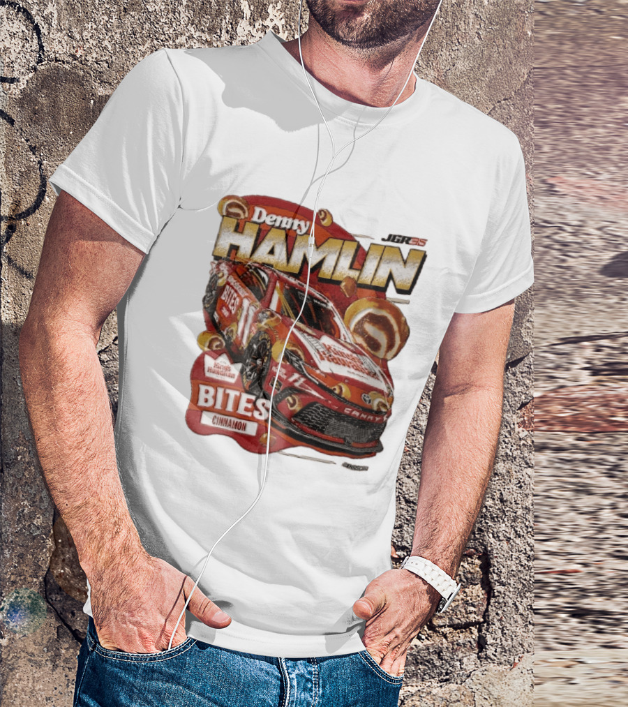 Denny Hamlin JGR 11 NASCAR King's Hawaiian Bites Cinnamon Red Camry Race Car T-Shirt