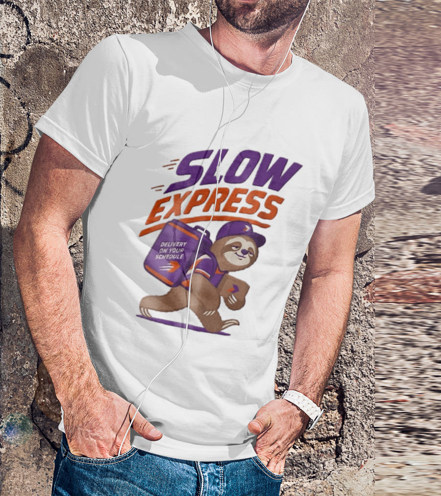 Slow Express Delivery On Your Schedule Cartoon Sloth Courier Carrying Package T-Shirt