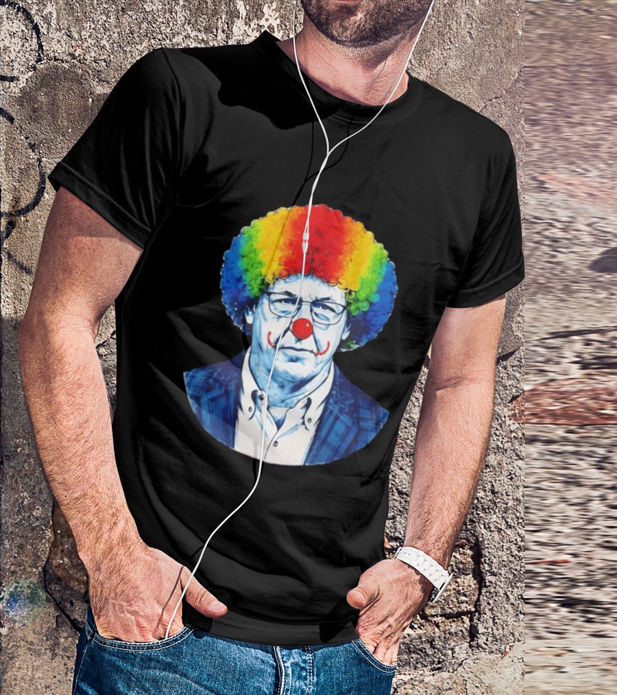 LSU Tigers Football Coach Brian Kelly Clown Red Nose Rainbow Wig T-Shirt
