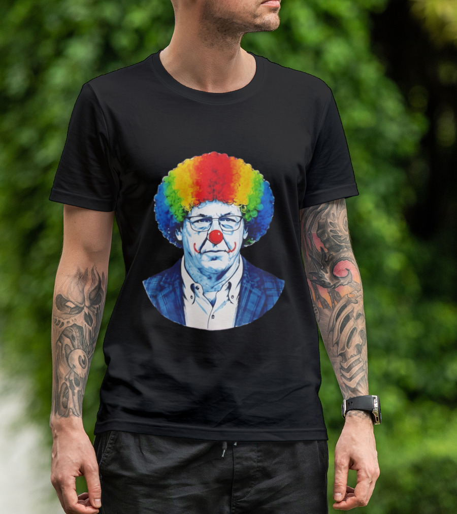 LSU Tigers Football Coach Brian Kelly Clown Red Nose Rainbow Wig T-Shirt