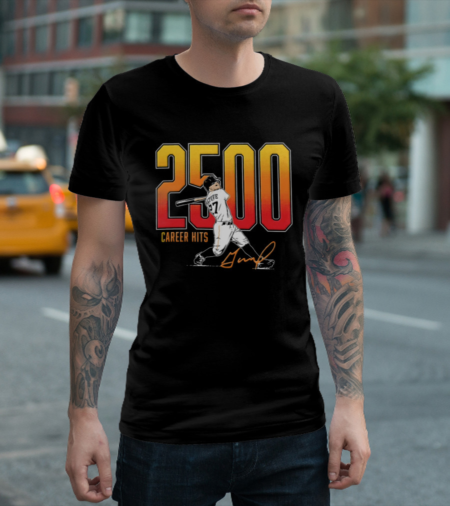 2500 Career Hits Houston Astros Baseball Jose Altuve Historic T-Shirt