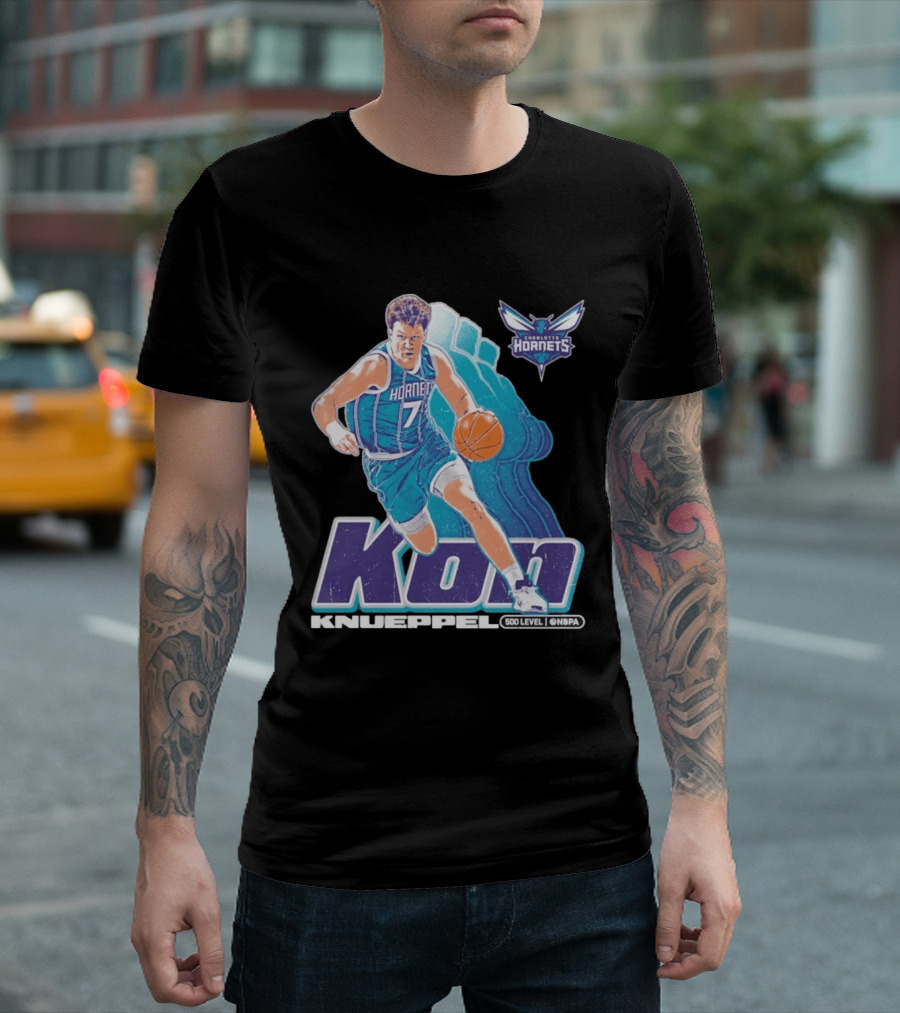 Kon Knueppel Charlotte Hornets NBA Player Number 7 Draft Pick 500 Level Edition T-Shirt
