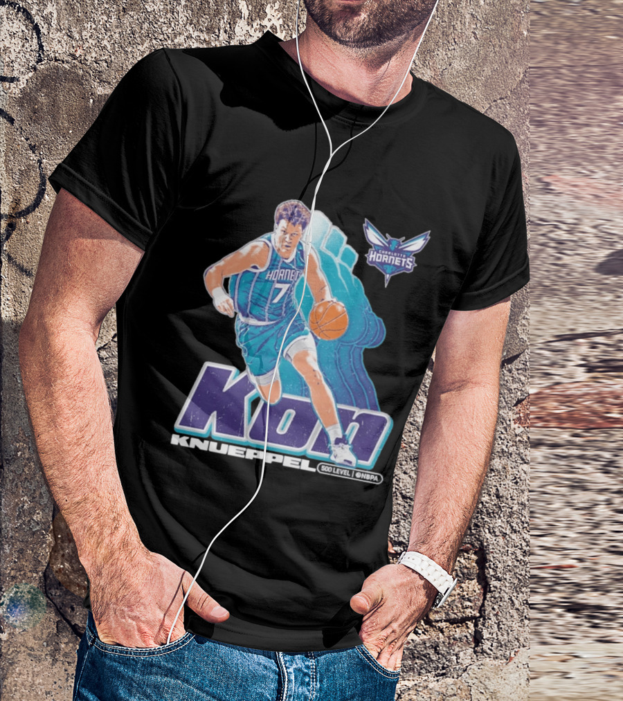 Kon Knueppel Charlotte Hornets NBA Player Number 7 Draft Pick 500 Level Edition T-Shirt