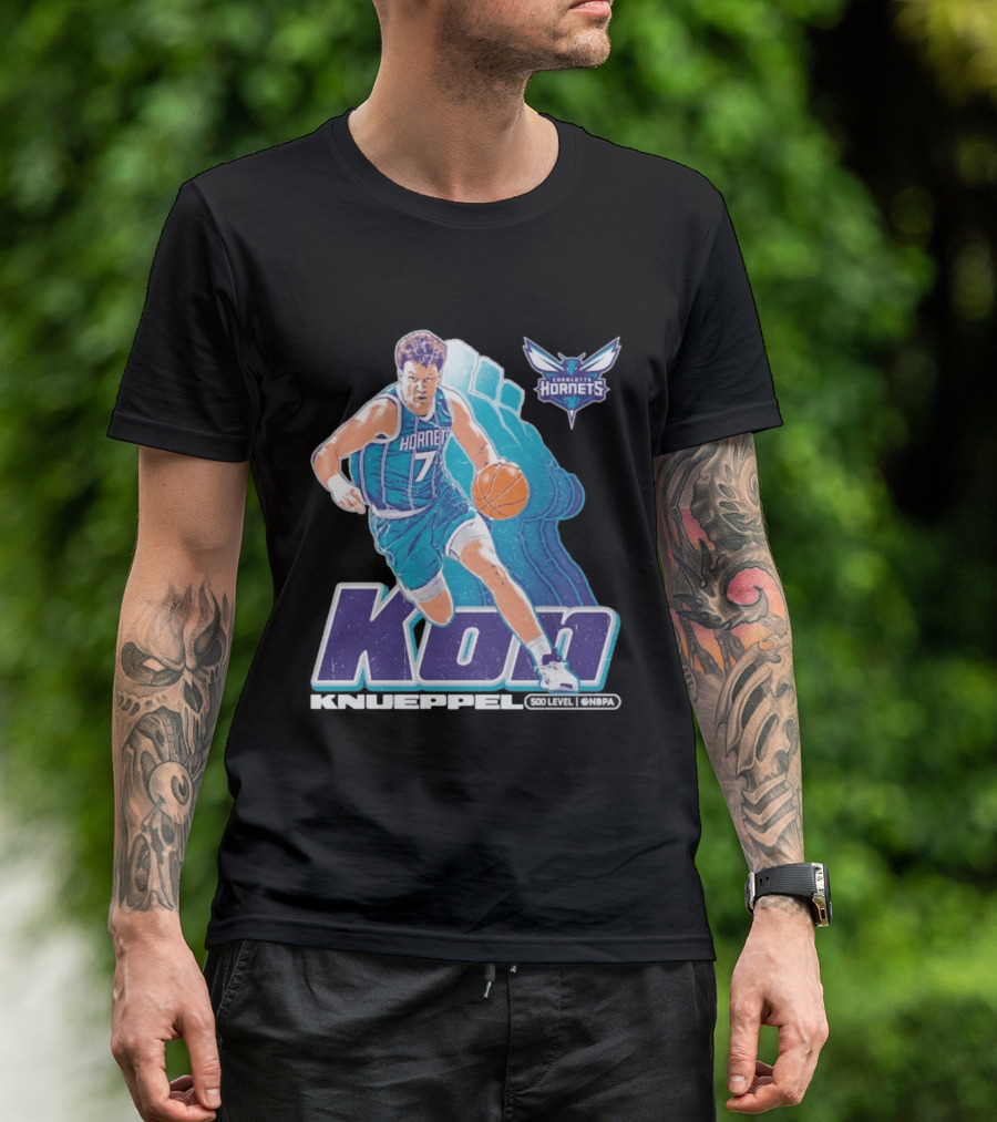Kon Knueppel Charlotte Hornets NBA Player Number 7 Draft Pick 500 Level Edition T-Shirt