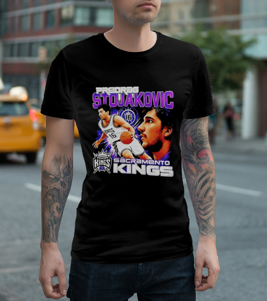 Stojakovic Sacramento Kings Basketball Legend Player NBA T-Shirt