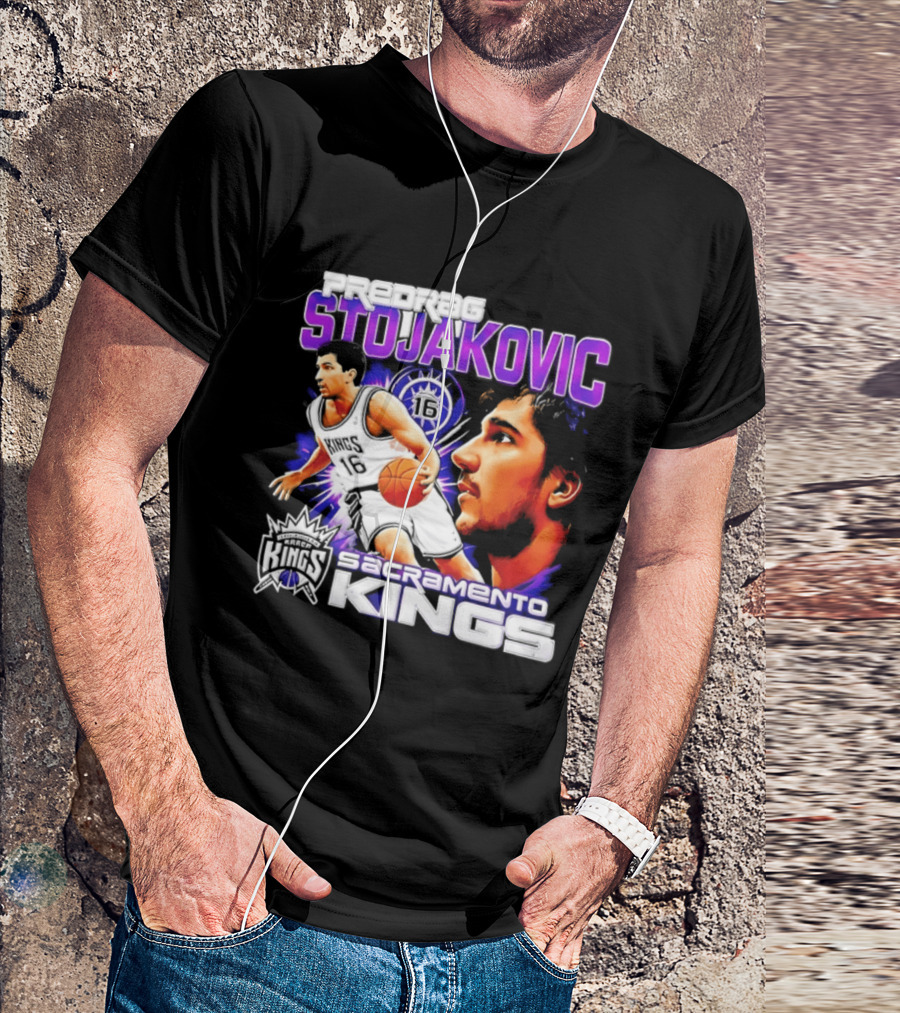 Stojakovic Sacramento Kings Basketball Legend Player NBA T-Shirt