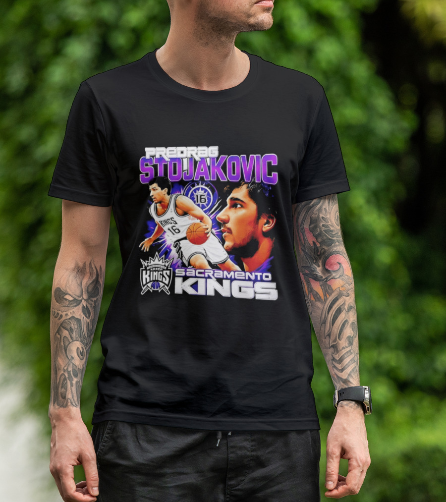 Stojakovic Sacramento Kings Basketball Legend Player NBA T-Shirt