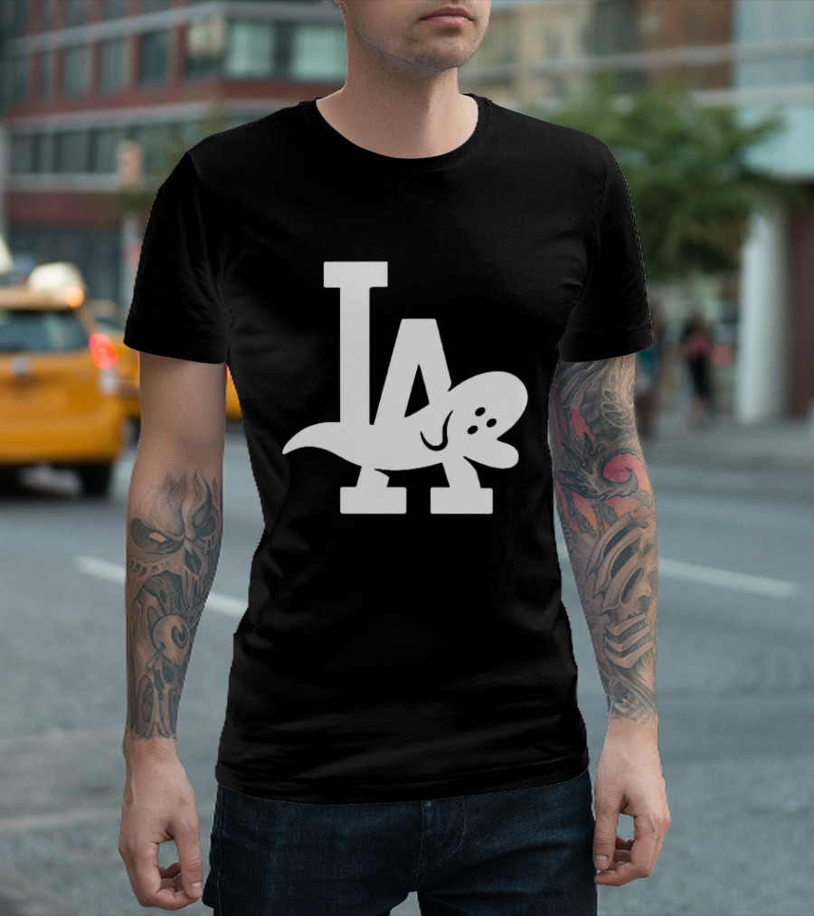 Los Angeles Dodgers LA Ghost Logo Halloween T-Shirt