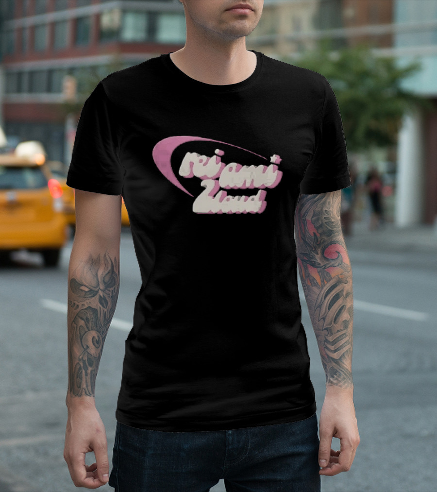 Rei Ami To Loud Pink Orbit Ring Star 3D Logo Playful T-Shirt