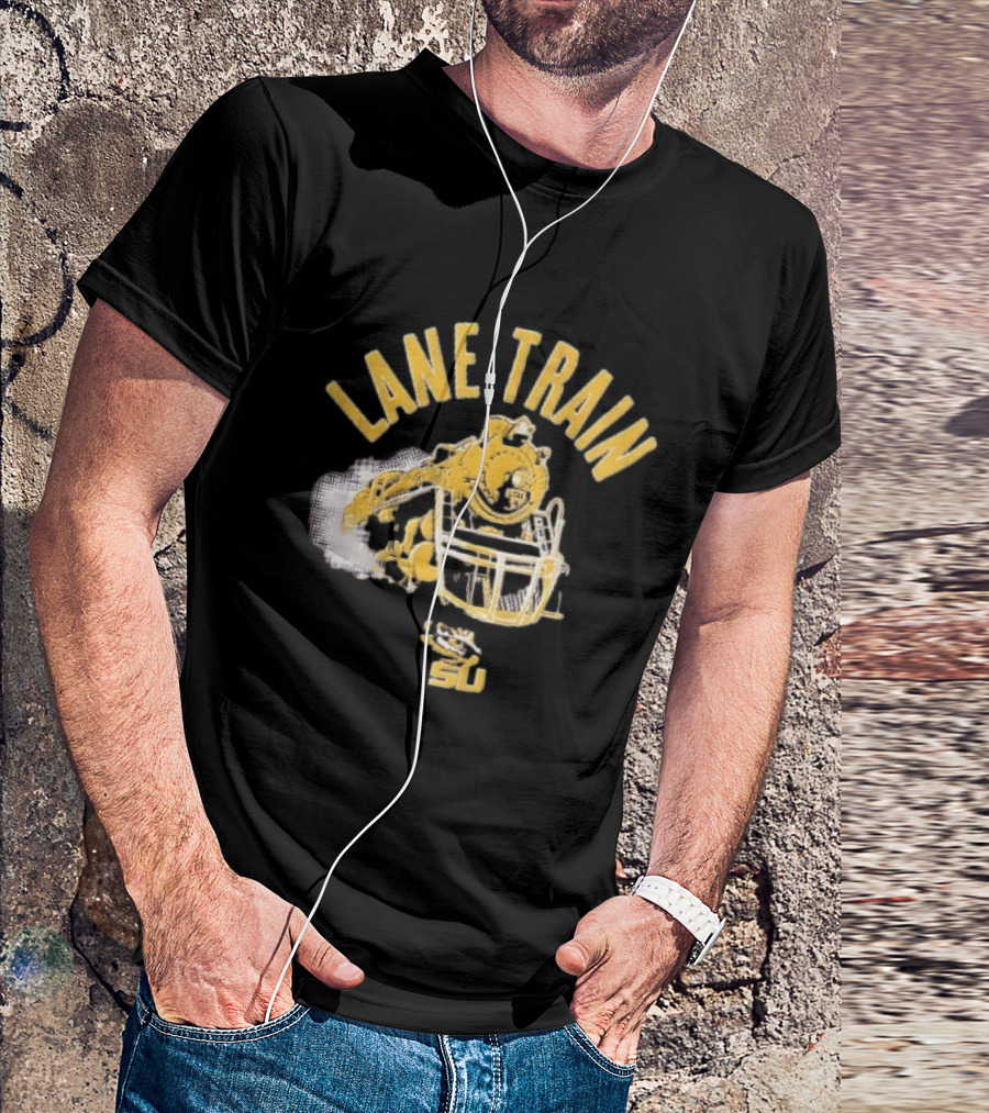 Lane Train Yellow Steam Lsu Tigers NCAA Locomotive Helmet Smoke T-Shirt