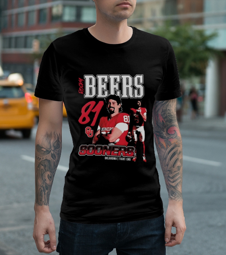 Rocky Beers 81 Oklahoma Sooners Tight End Football Team T-Shirt