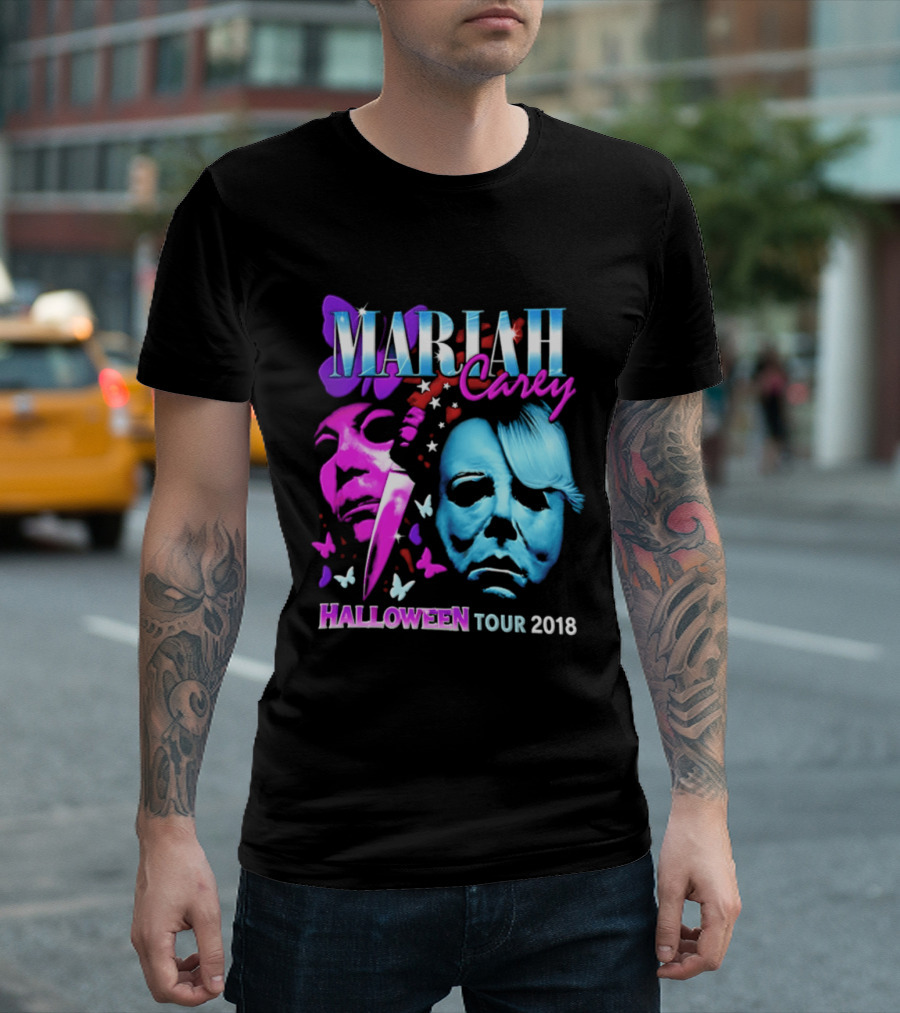 Mariah Carey Halloween Tour 2018 Pop Music Butterfly Mask Knife T-Shirt