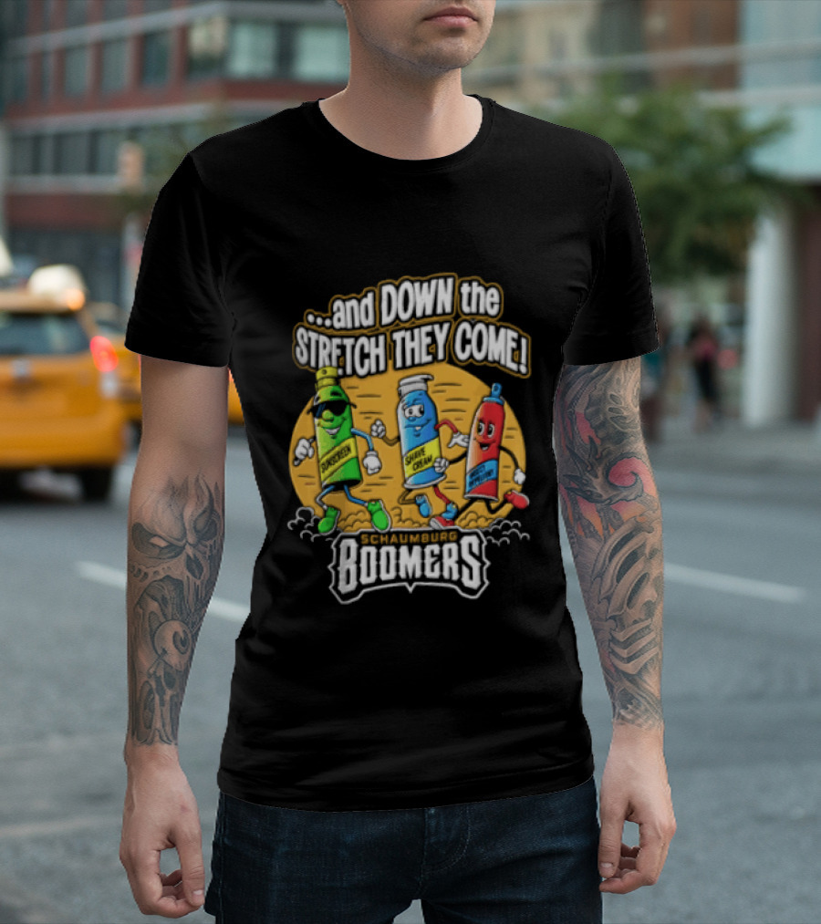 Schaumburg Boomers Racing Condiments Down The Stretch They Come T-Shirt