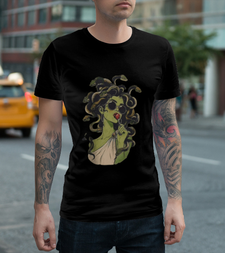 Vintage Medusa With Sunglasses And Lollipop T-Shirt