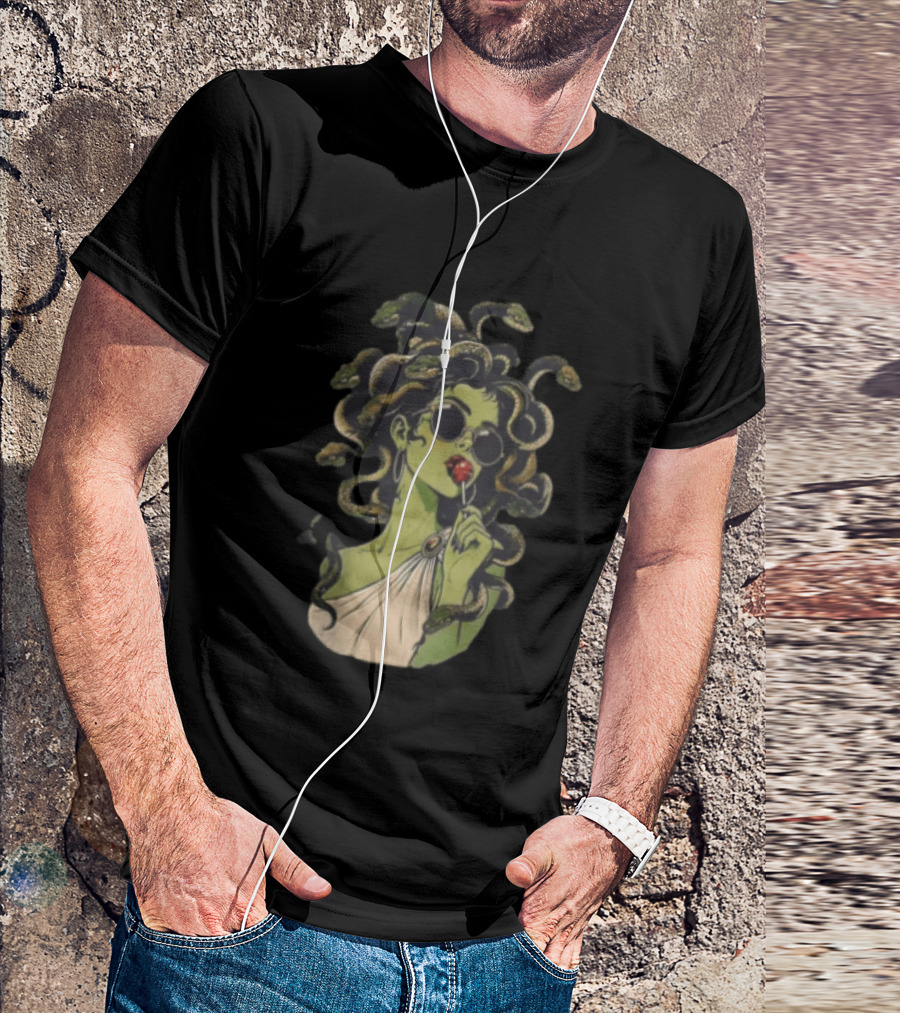 Vintage Medusa With Sunglasses And Lollipop T-Shirt