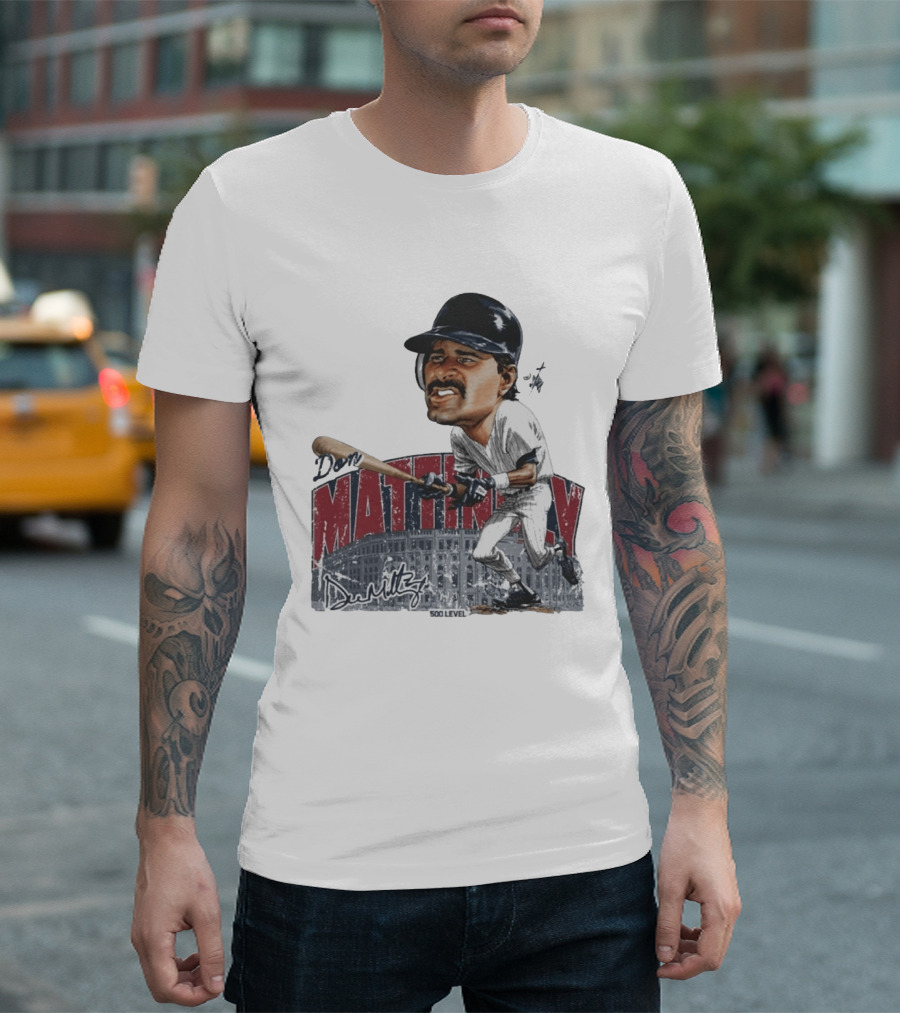 Don Mattingly New York 500 Level Bruce Stark Collection Baseball Stadium T-Shirt