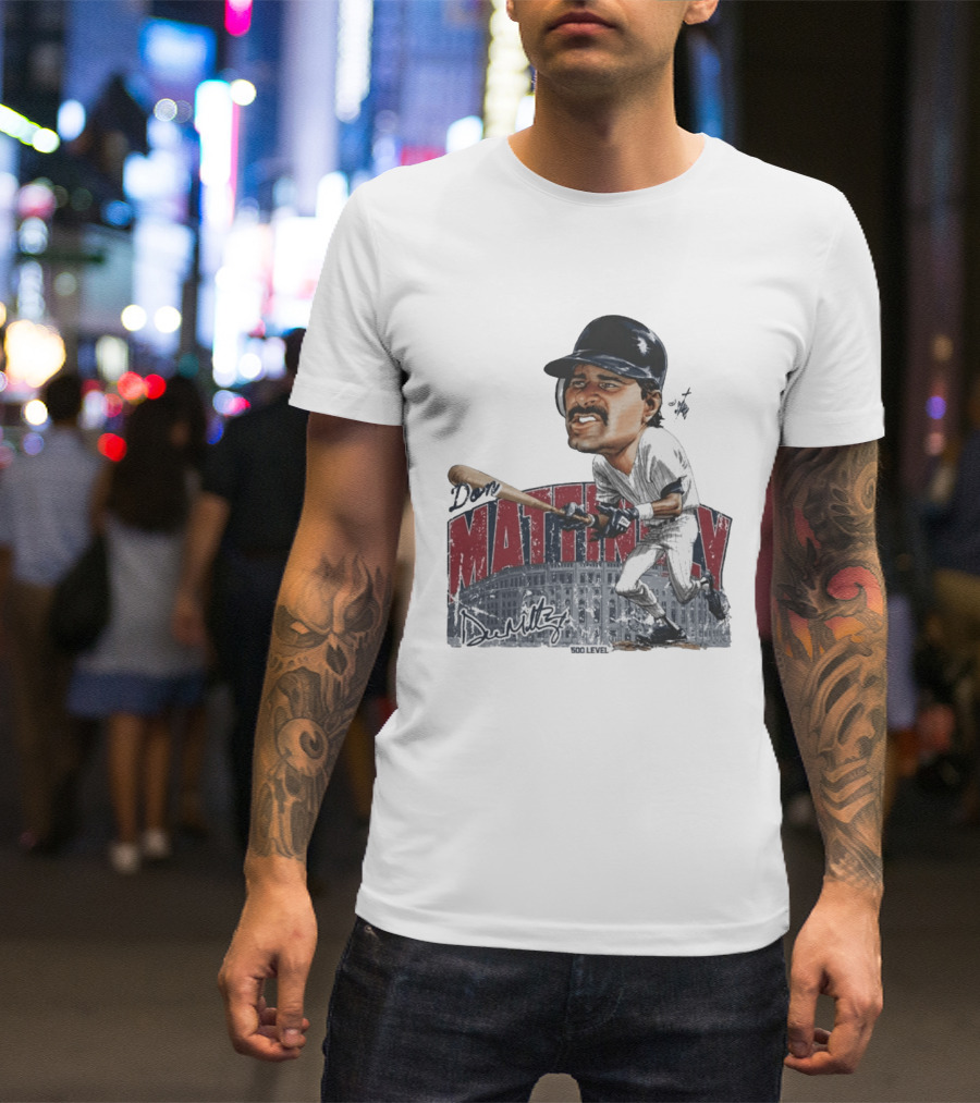 Don Mattingly New York 500 Level Bruce Stark Collection Baseball Stadium T-Shirt