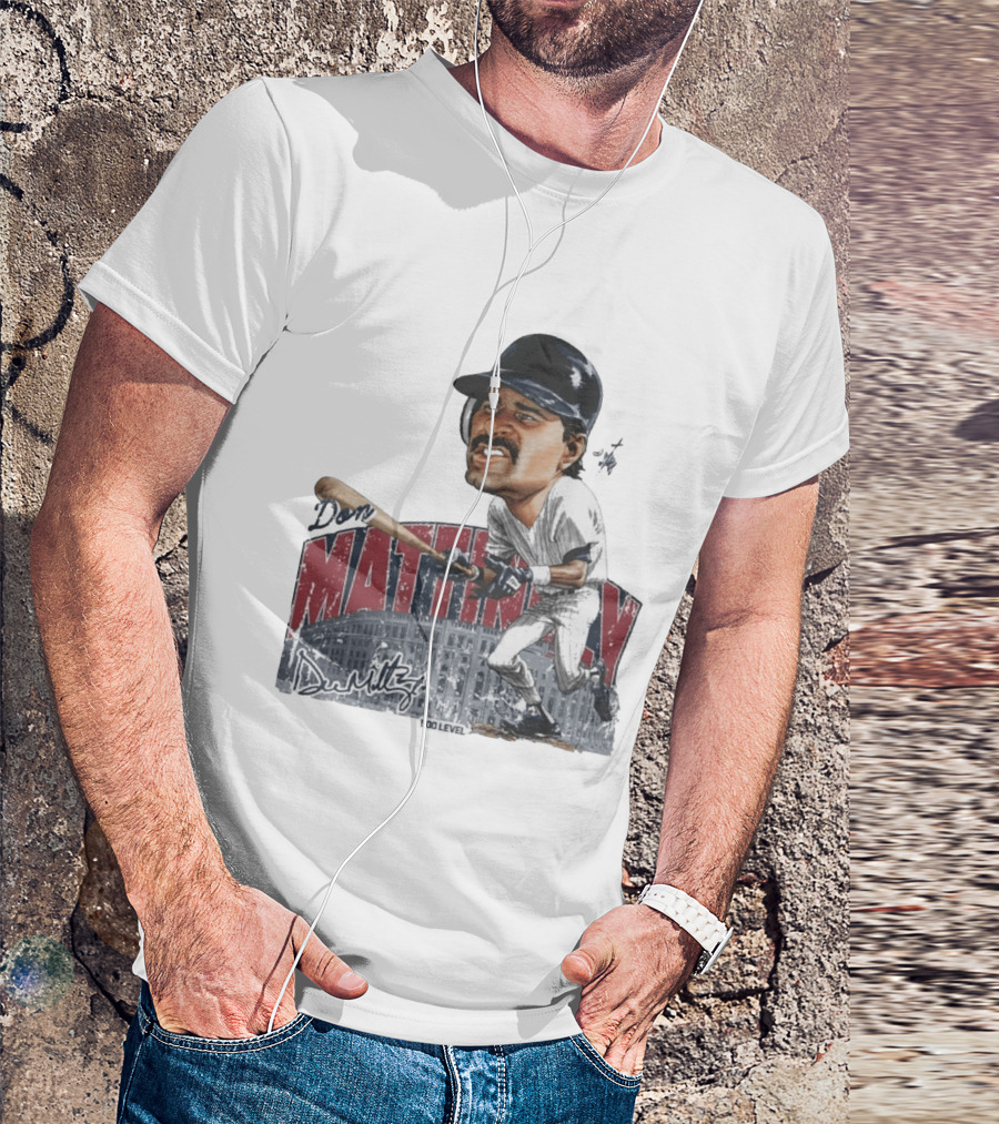 Don Mattingly New York 500 Level Bruce Stark Collection Baseball Stadium T-Shirt