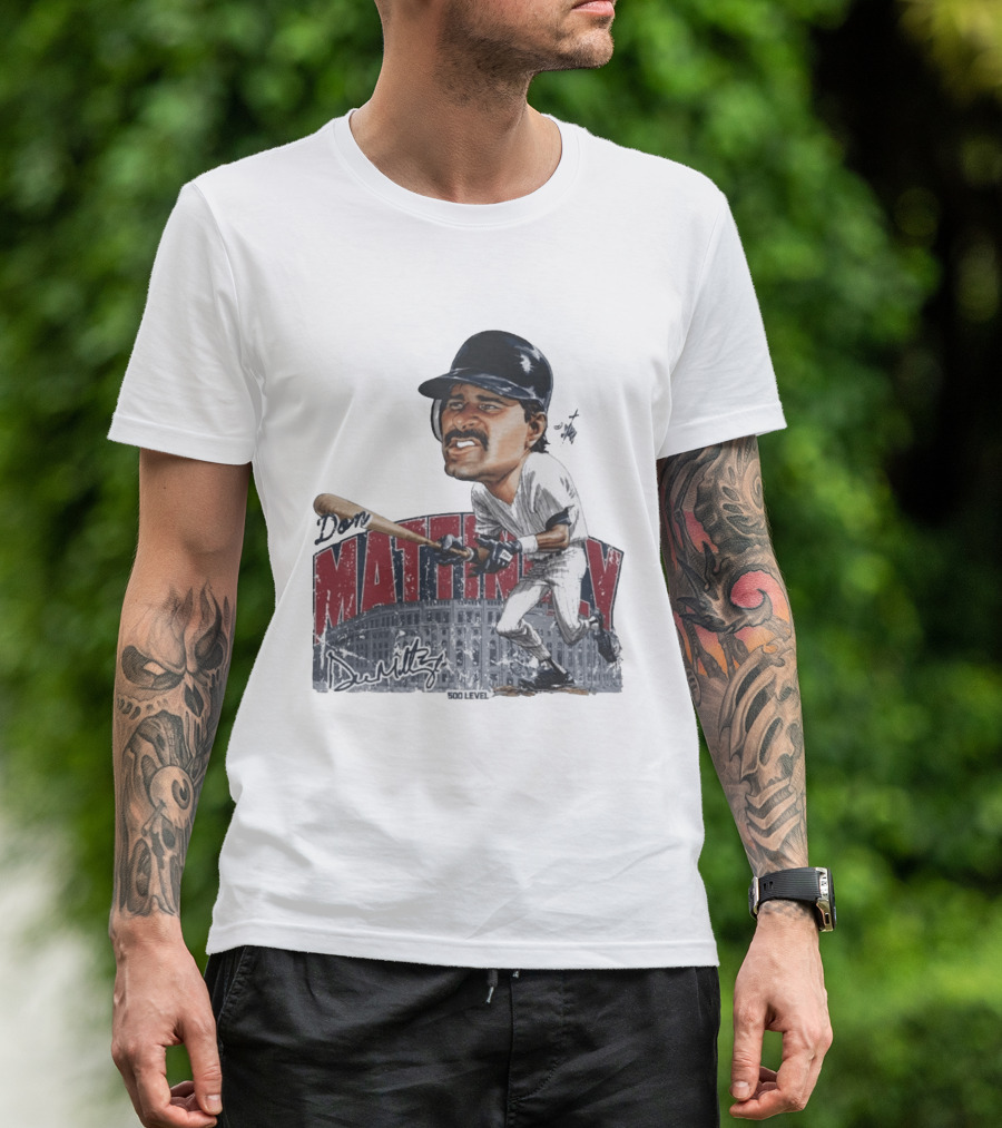 Don Mattingly New York 500 Level Bruce Stark Collection Baseball Stadium T-Shirt