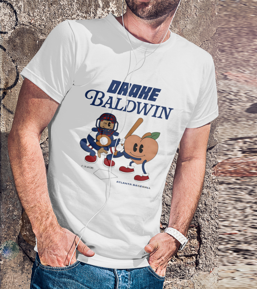Drake Baldwin Animated Players Atlanta Baseball Peachtree T-Shirt