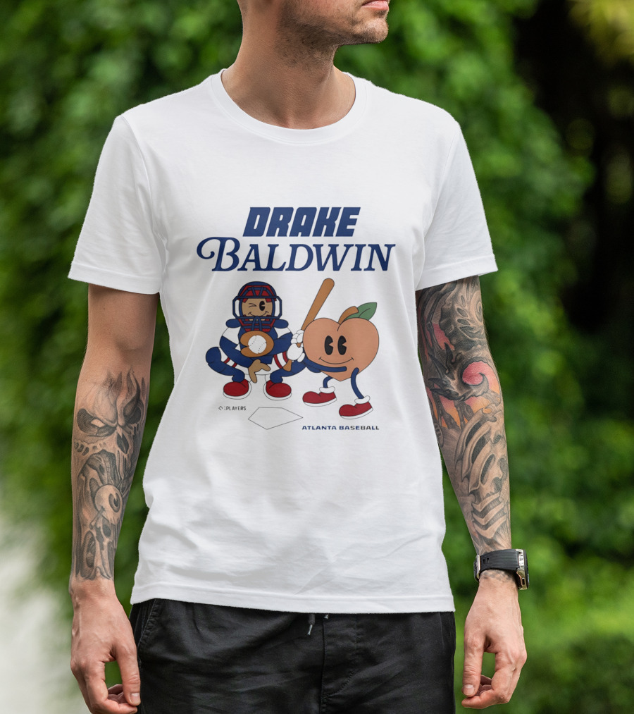 Drake Baldwin Animated Players Atlanta Baseball Peachtree T-Shirt