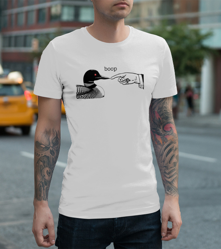 Loon Boop Minnesota Finger Touching Bird T-Shirt