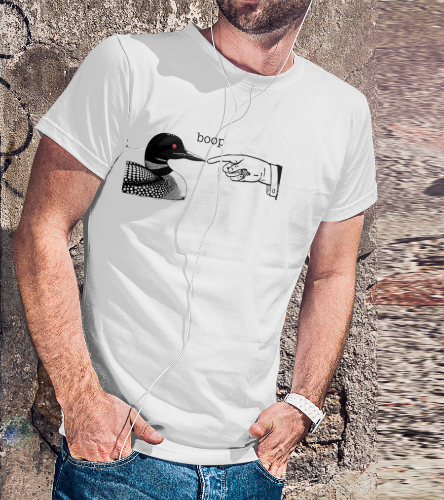 Loon Boop Minnesota Finger Touching Bird T-Shirt
