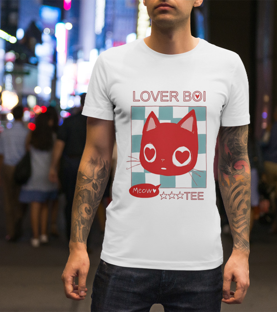 Lover Boi Meow Red Cat Star T-Shirt