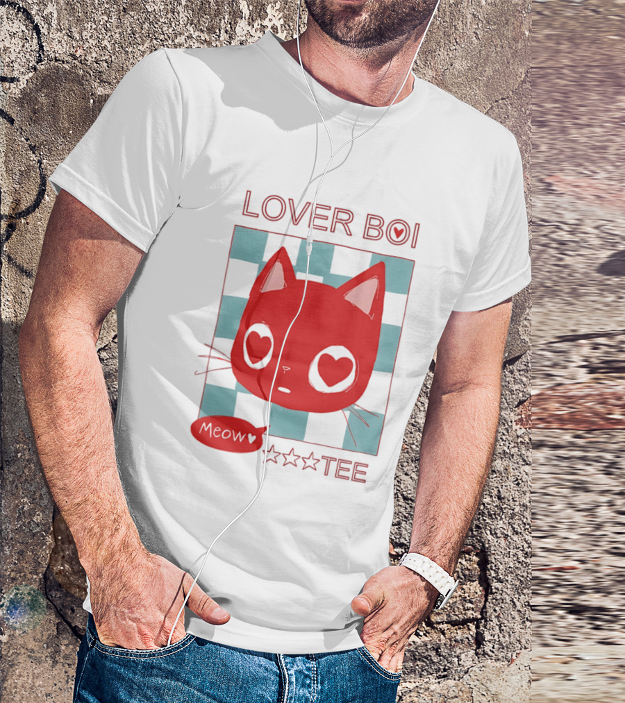 Lover Boi Meow Red Cat Star T-Shirt