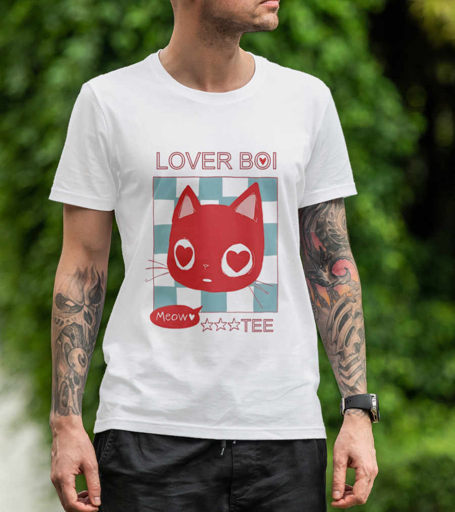 Lover Boi Meow Red Cat Star T-Shirt