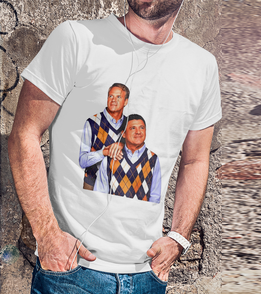 LSU Coaches Step Brothers Argyle Sweater Lane Kiffin T-Shirt