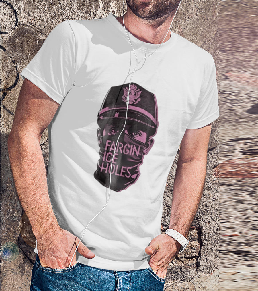 Fargin Ice Holes Masked Officer Police Cap Eagle T-Shirt