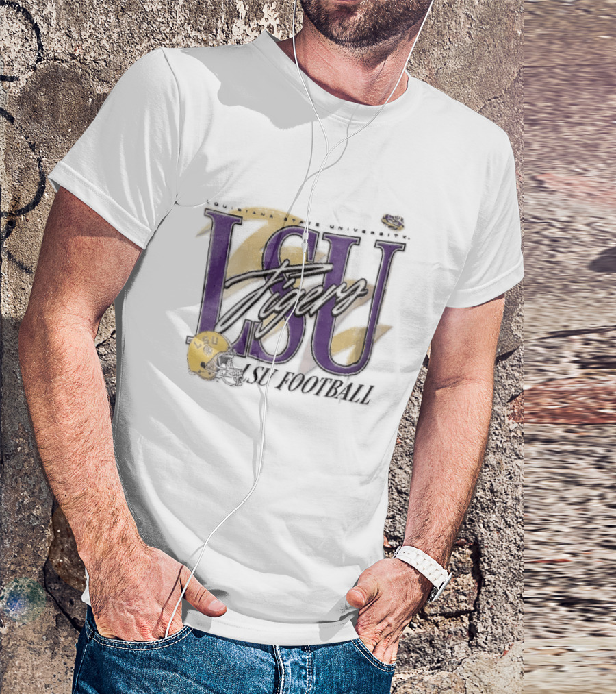 LSU Tigers Louisiana State University Football Yellow Helmet T-Shirt