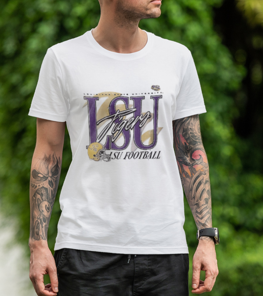 LSU Tigers Louisiana State University Football Yellow Helmet T-Shirt
