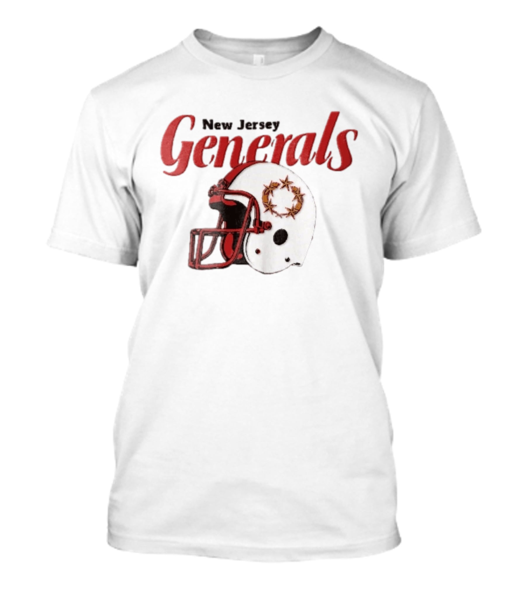 New Jersey Generals Distressed Helmet Five Stars T-Shirt