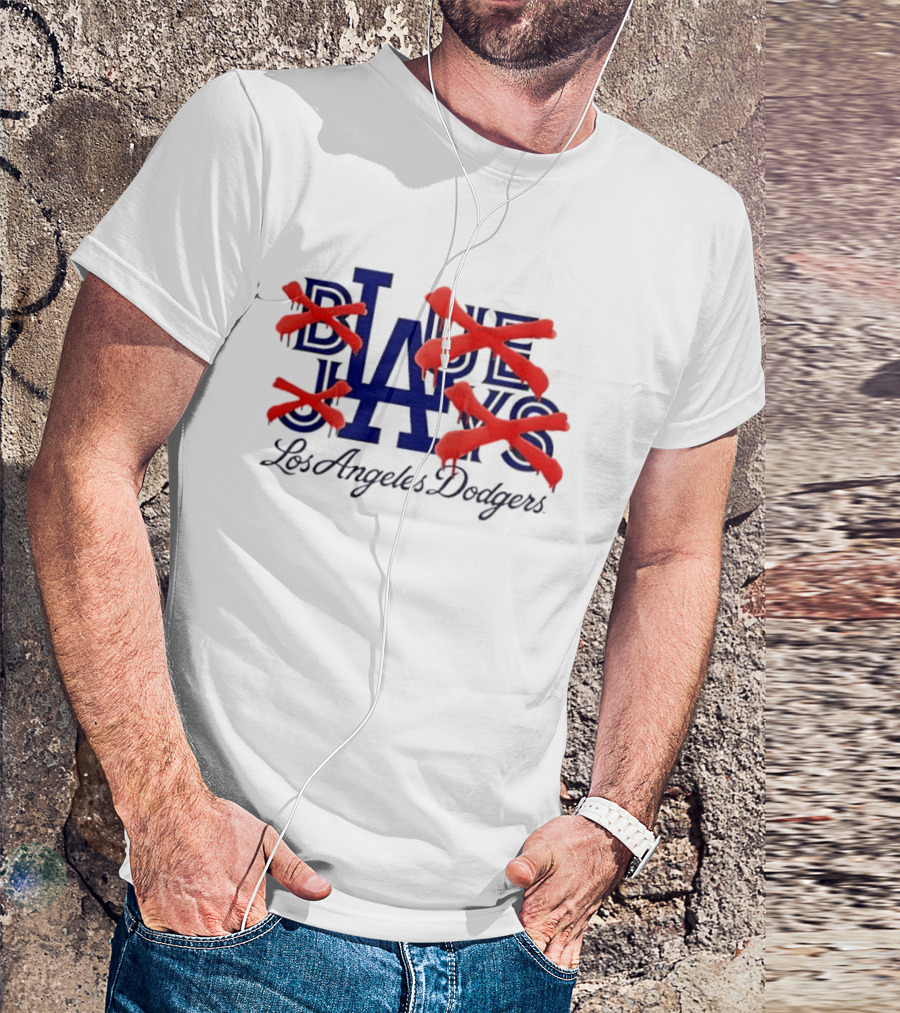 Blue Jays Los Angeles Dodgers Dripping Red X Marks T-Shirt