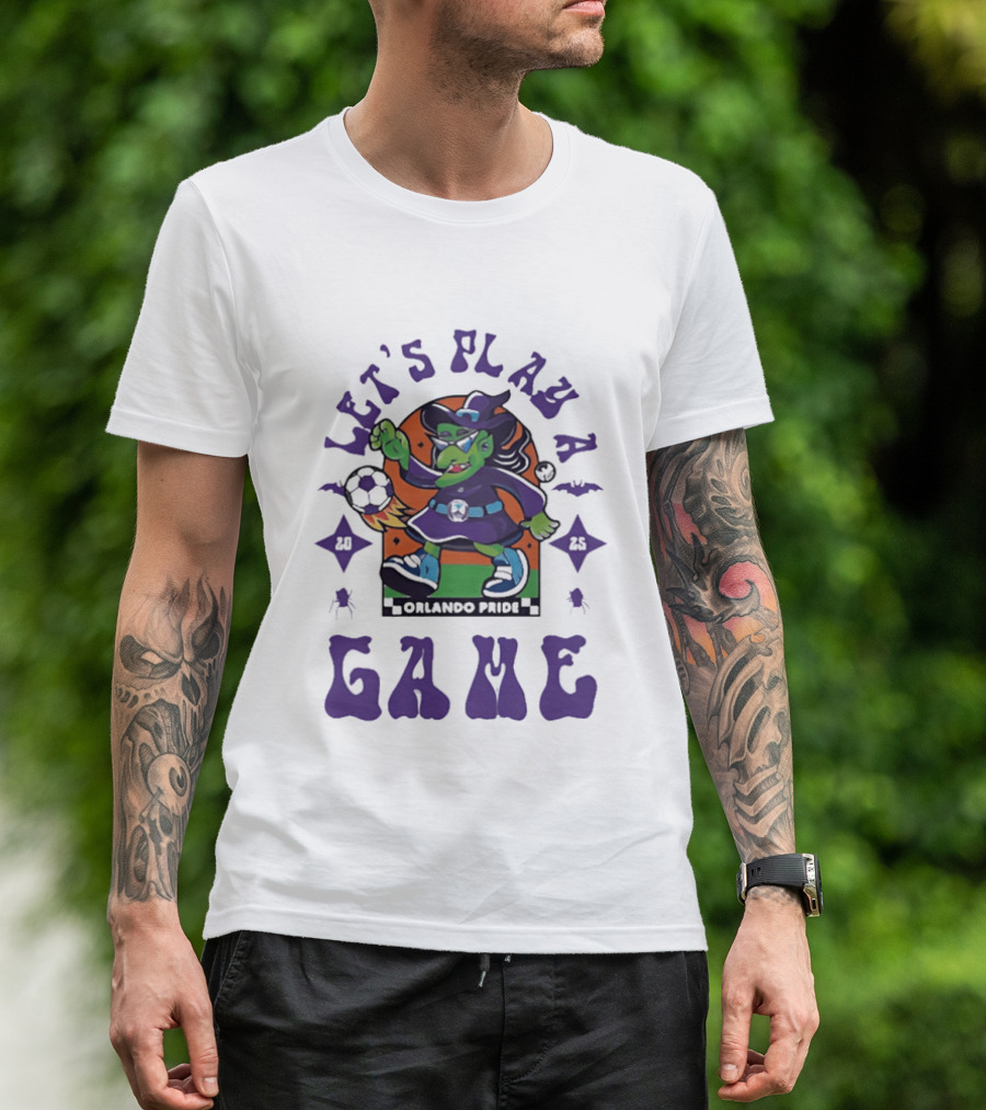 Orlando Pride Spooky Season 2025 Let's Play A Game Witch Soccer T-Shirt