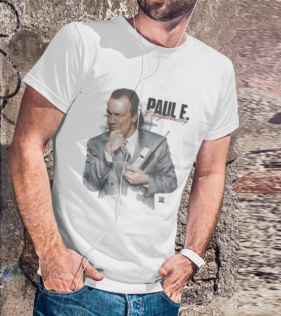 Paul E. Dangerously WWE Retro Suit And Cell Phone Pose T-Shirt