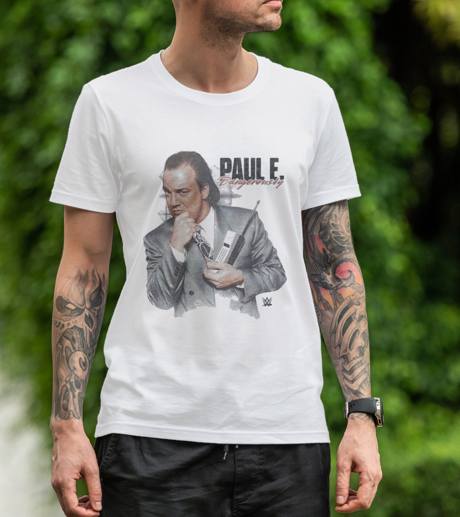 Paul E. Dangerously WWE Retro Suit And Cell Phone Pose T-Shirt