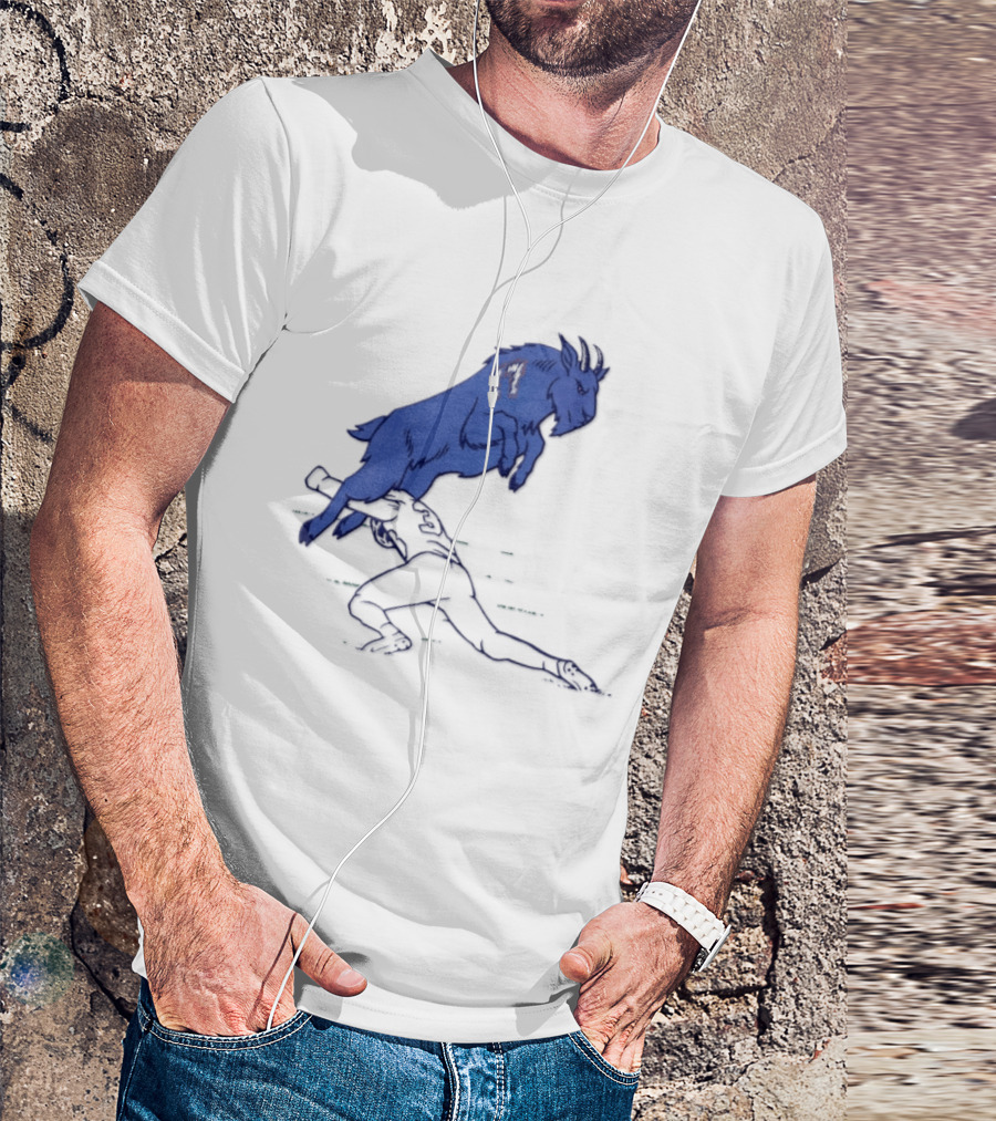 Buffalo Bills Josh Allen Goat 17 Jumping Over Defender Football Play T-Shirt