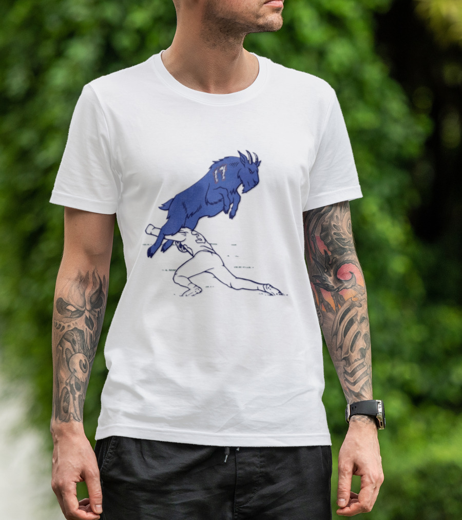 Buffalo Bills Josh Allen Goat 17 Jumping Over Defender Football Play T-Shirt