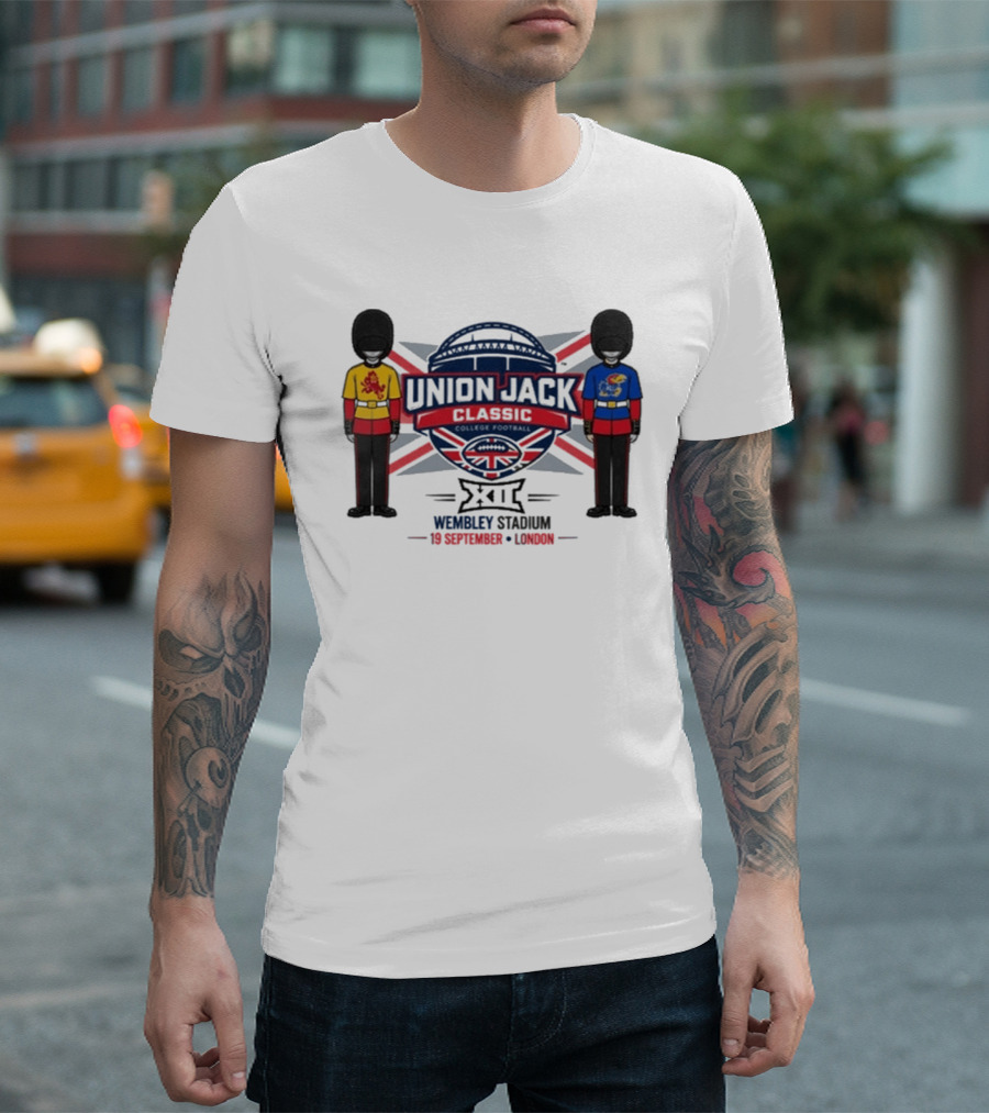 Kansas Jayhawks Vs Arizona State Union Jack Classic 2026 Wembley Stadium London 19 September T-Shirt