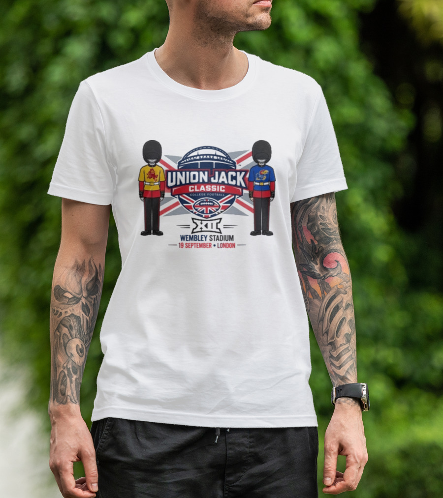 Kansas Jayhawks Vs Arizona State Union Jack Classic 2026 Wembley Stadium London 19 September T-Shirt