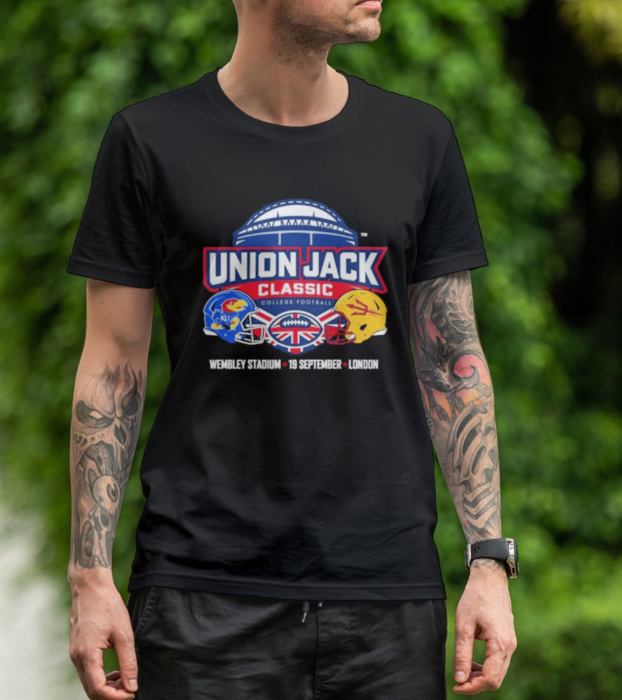 Union Jack Classic College Football Kansas Vs Arizona State Wembleу Stadium London 19 September 2026 T-Shirt