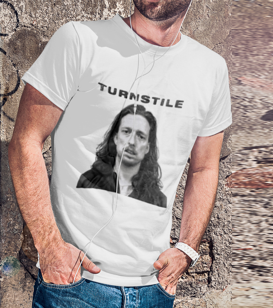 Turnstile Man Black And White T-Shirt