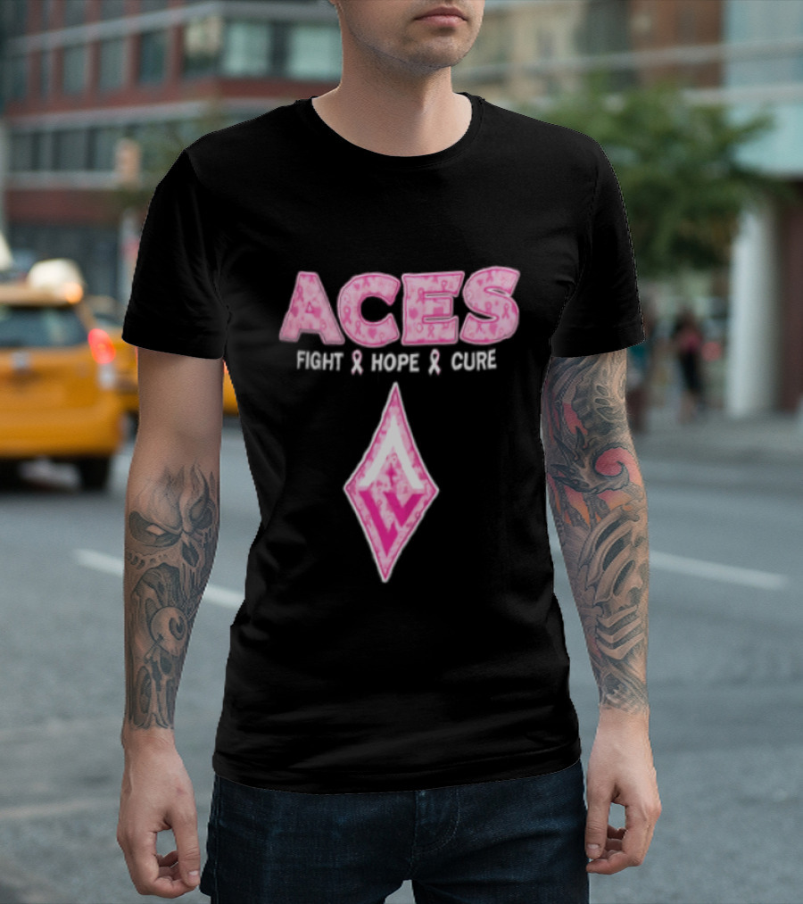 Aces Fight Hope Cure Pink Ribbon Las Vegas Aces T-Shirt