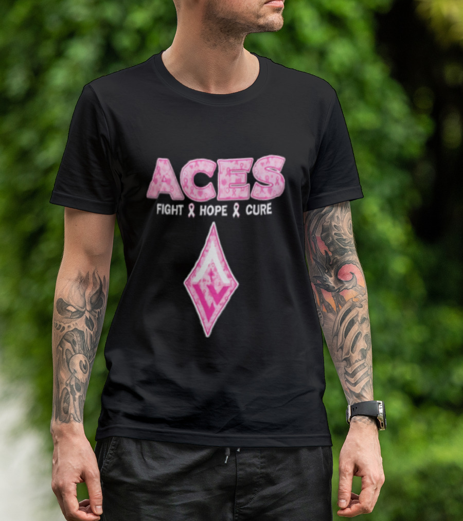 Aces Fight Hope Cure Pink Ribbon Las Vegas Aces T-Shirt